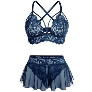 1868 Plus Size Lingerie Navy Blue XXXL